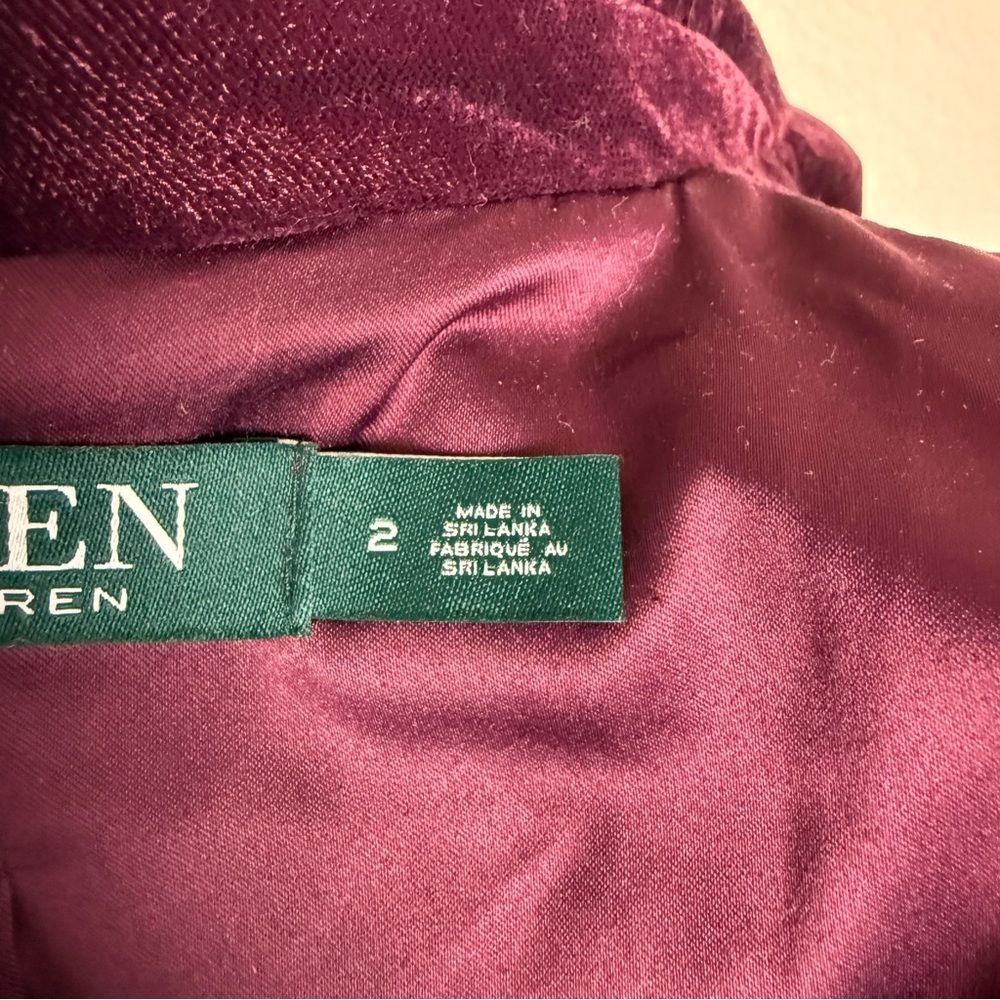 Ralph Lauren Velvet Blazer 2 Chianti Double Breasted Button Jacket Womens NWT - Picture 8 of 14